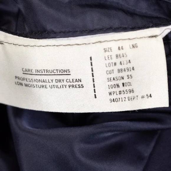 Brooks Brothers Mens 44L Navy Blue Wool Gold Button Blazer Sport Coat